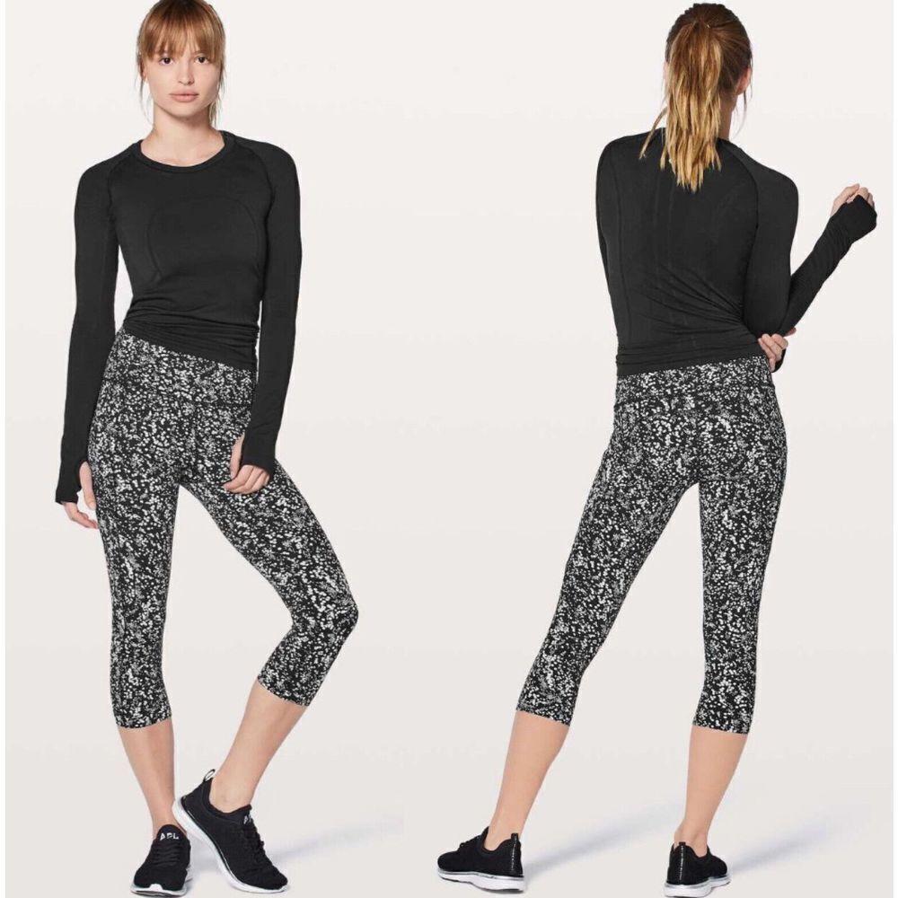 Lululemon Fast Free Crop II Nulux 19” Leggings Chirasu Black Size 6